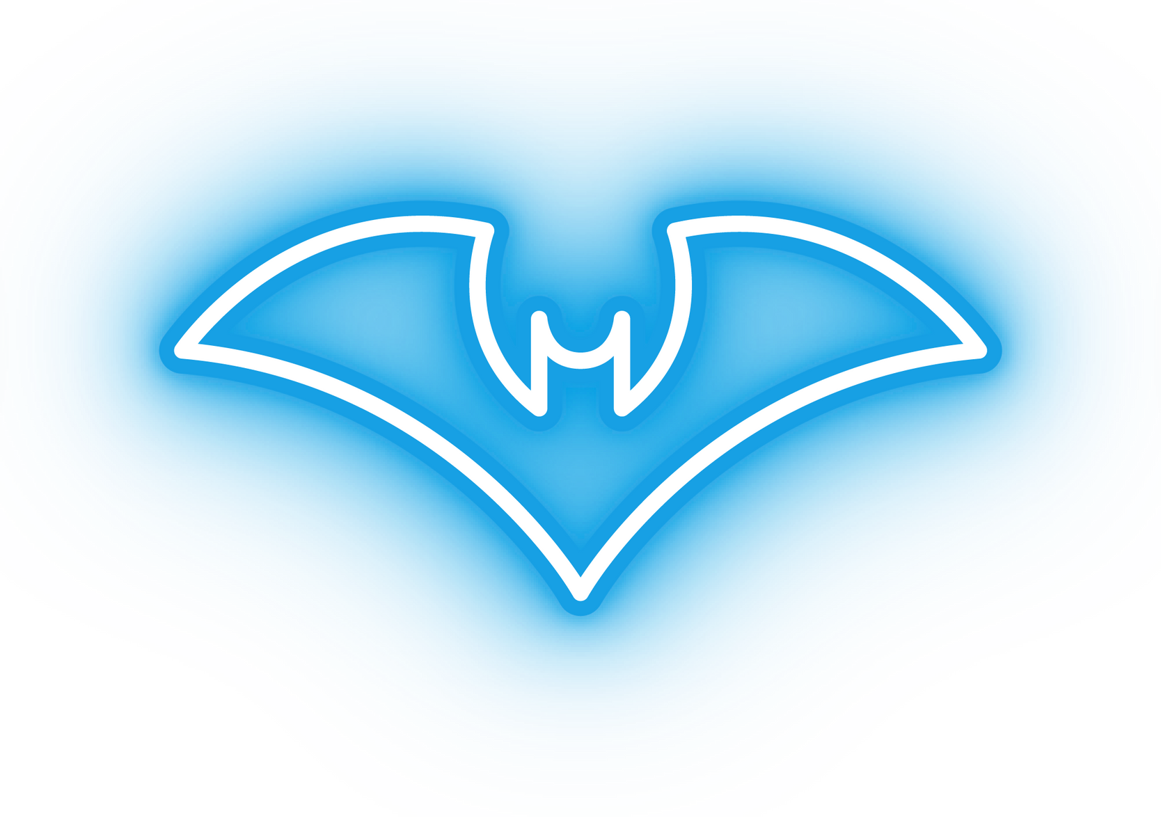 Neon blue bat icon